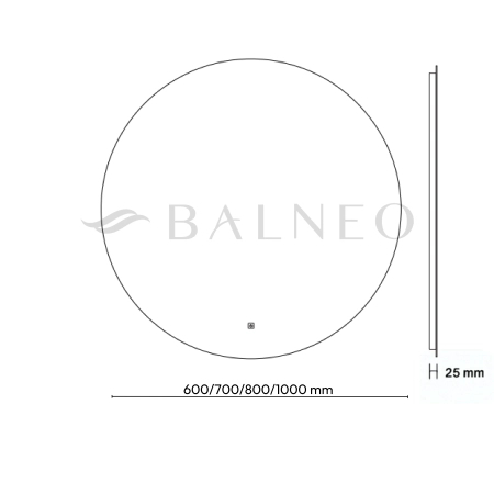 Oglindă rotundă iluminată Balneo Roco 70 cm