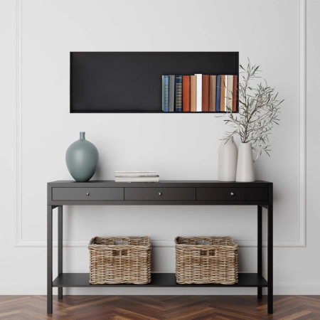 Raft de perete încastrat Balneo Wall Box No rim Black 90 x 30 x 10 cm negru din oțel inoxidabil fără ramă