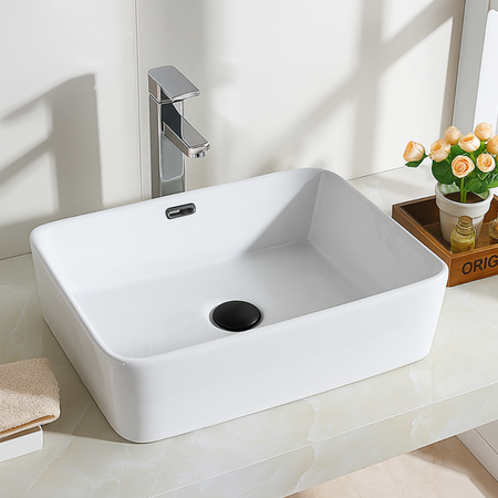Dop de chiuvetă din alamă Balneo Klik Klak D, negru, universal, cu cap din ceramică