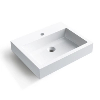 Lavoar pe blat Balneo Lucy 50 x 40 cm alb din conglomerat