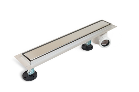 Rigolă de pardoseală Balneo Side Drain 120 cm bilaterală cu panel din oțel inoxidabil periat cu sifon lateral
