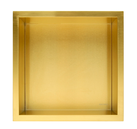 Raft de perete încastrat Balneo Wall Box One Gold 30 x 30 x 10 cm auriu din oțel inoxidabil cu ramă