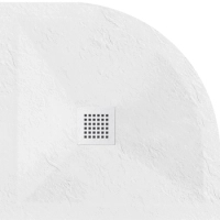 Cădiță de duș din compozit Balneo Stone Tray 90 x 90 x 2,5 cm alb joasă semirotundă