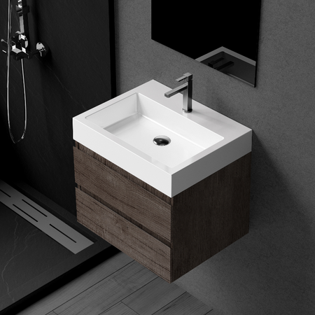 Lavoar pe blat Balneo Lucy 50 x 40 cm alb din conglomerat