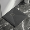 Cădiță de duș din compozit Balneo Stone Tray 80 x 80 x 2,5 cm gri închis joasă pătrată