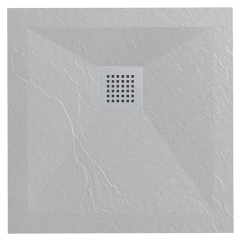 Cădiță de duș din compozit Balneo Stone Tray 90 x 90 x 2,5 cm gri deschis joasă pătrată