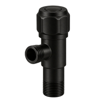  Robinet unghiular cu cap ceramic Model 2 Negru 1/2 x 1/2