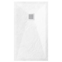 Cădiță de duș compozit Balneo Stone Tray 110 x 80 x 2,5 cm albă joasă dreptunghiulară