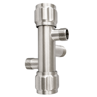 Robinet de colț cu cartuș ceramic model 5 INOX 1/2 x 3/8 x 3/8