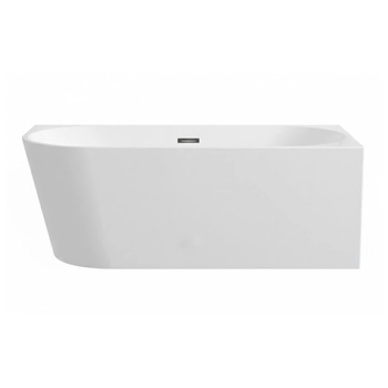Cada de colț dreapta independentă Balneo AVOLA 170 x 80 cm acrilic alb cu cadru din oțel inoxidabil și 6 picioare stabilizatoare cu revărsare și fișă din metal armat