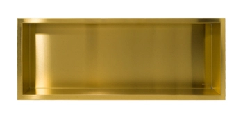 Raft de perete încastrat Balneo Wall Box One Gold 90 x 30 x 7 cm auriu din oțel inoxidabil cu ramă