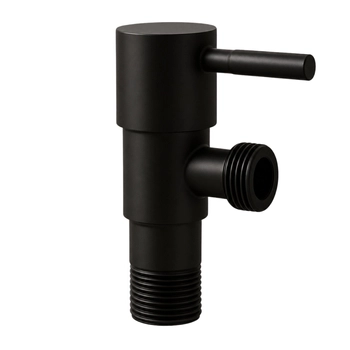 Robinet unghiular cu cap ceramic model 1 Negru 1/2 x 1/2