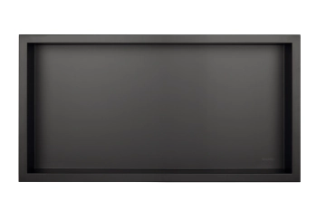 Raft de perete încastrat Balneo Wall Box One Black 60 x 30 x 10 cm negru din oțel inoxidabil cu ramă